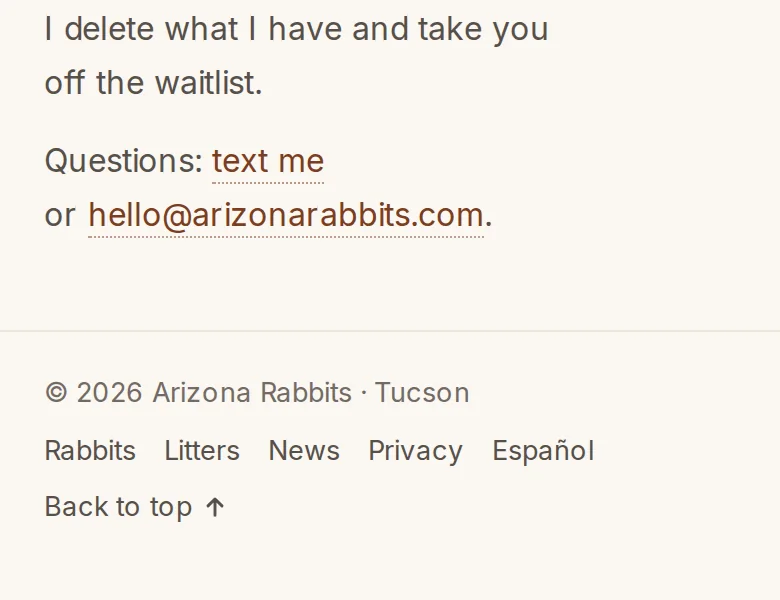 Before: the bottom of the terms page on a phone, without a link here.